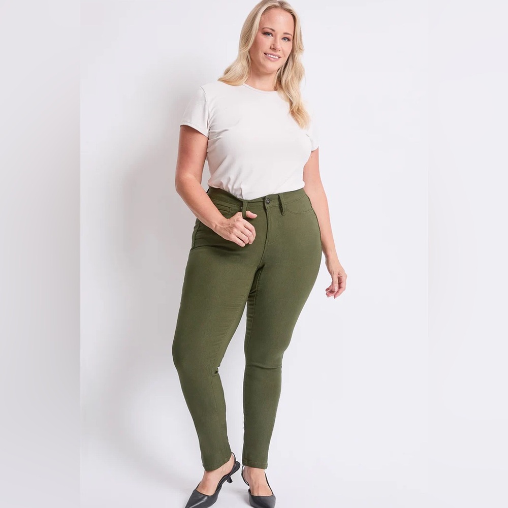 Royalty for Me Mid Rise Hyperstretch Skinny Cypress Green Jean 1X